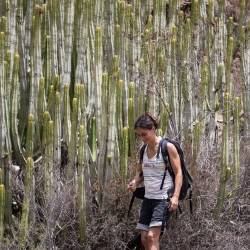 Miriam Perschmann auf der Suche nach den Bouldern bei Arico